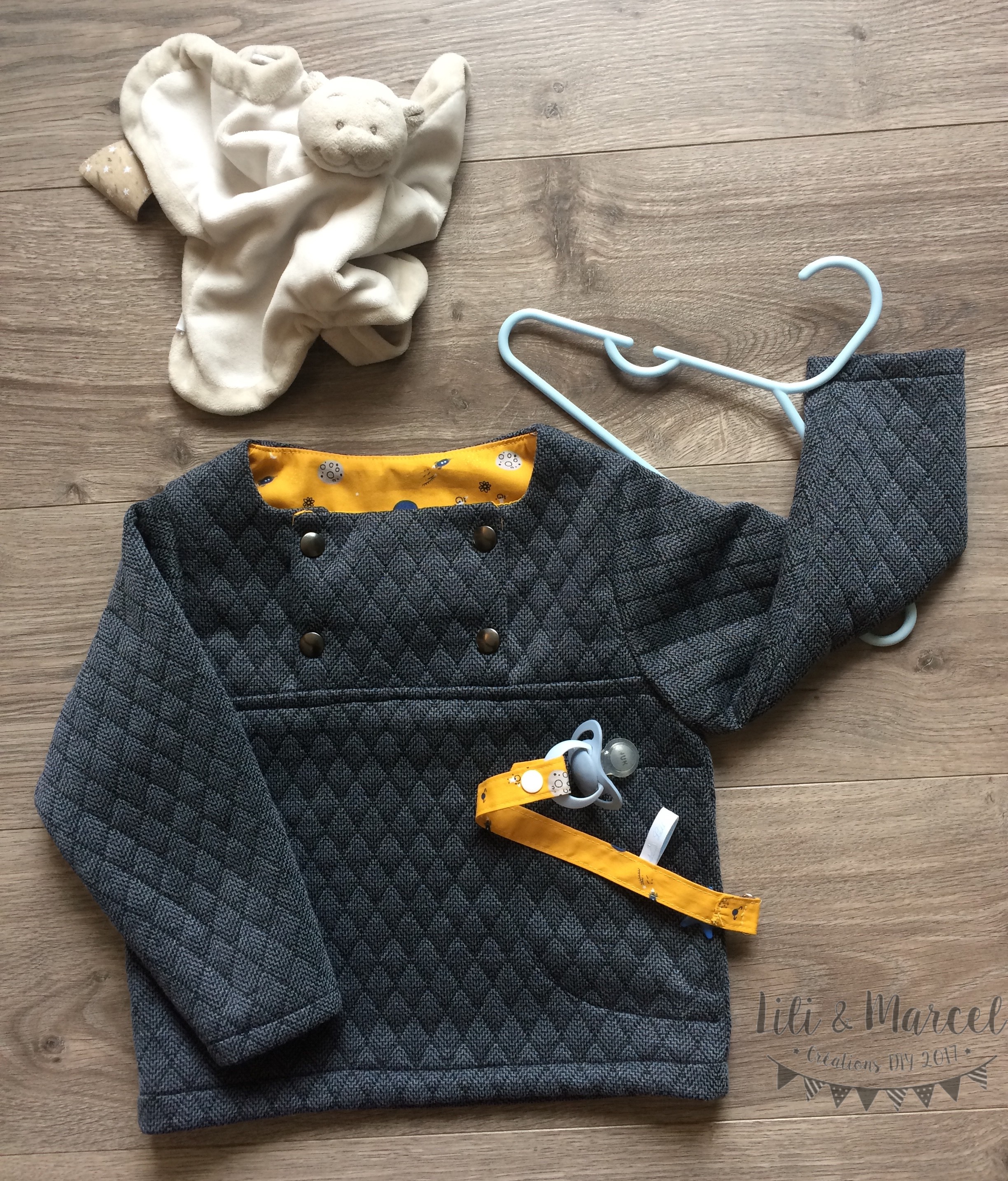 Patron sweat et bonnet bébé HUGO pochette – ikatee